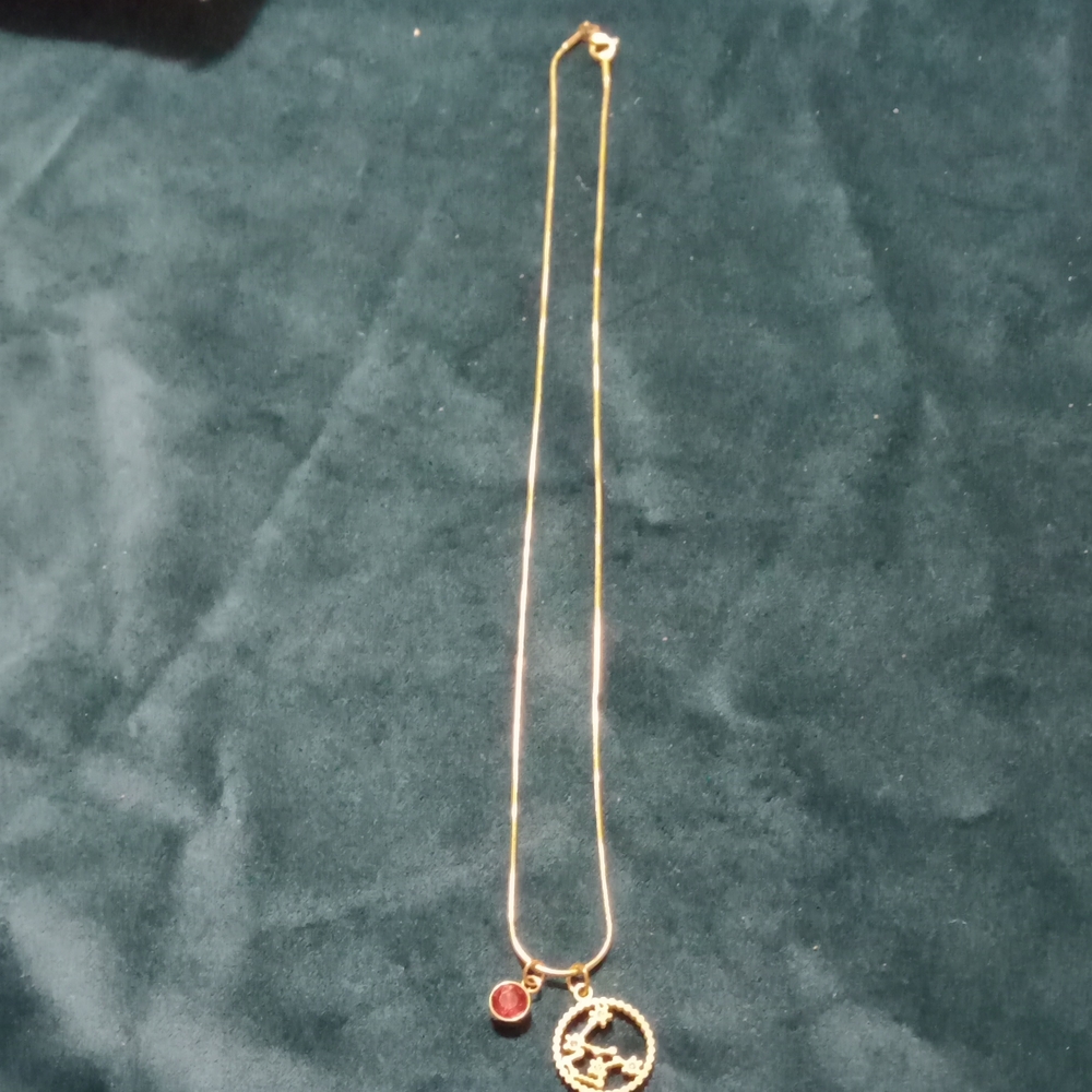 Constellation and Birth Stone Necklace 18k Gold Plated. Aquarius